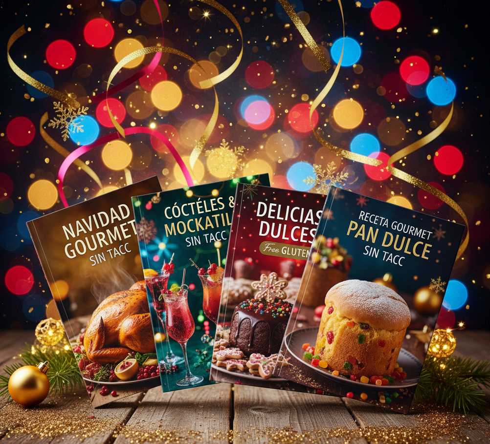 Navidad Gourmet Sin TACC + 3 Bonus Exclusivos (Cocteles, Pan Dulce y Delicias Dulces)”